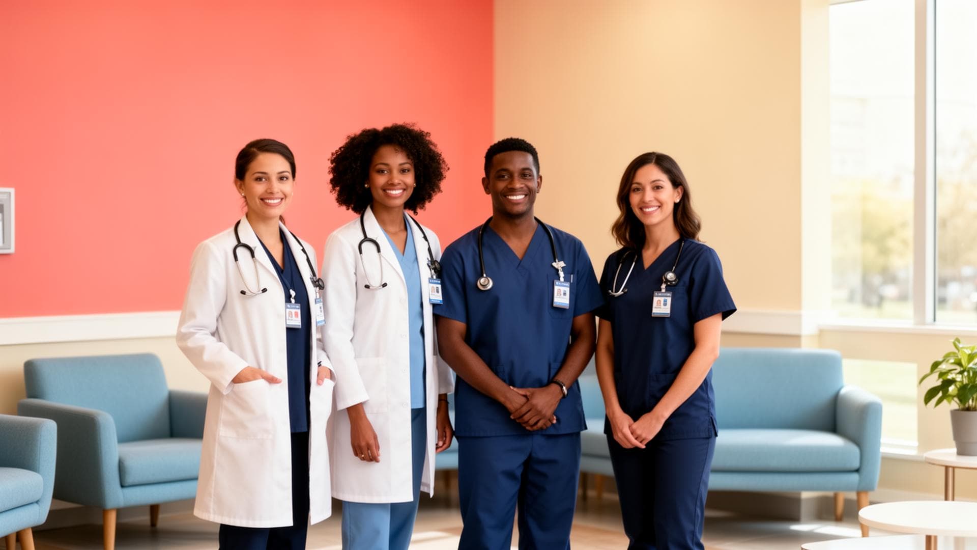 Diverse healthcare team using Social Cascade solutions across specialties